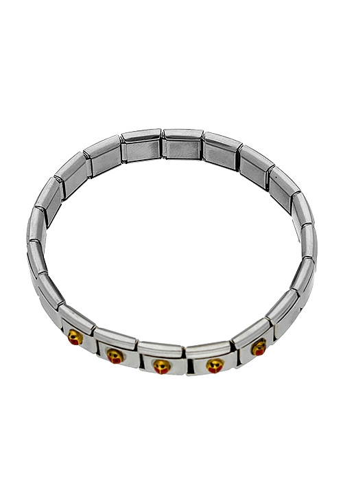 pulsera de acero para mujer fixoflex con mariquitas esmaltadas precio de oferta muy barato vista cenital 100_H024_03