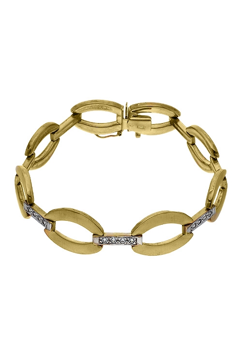 Pulsera oro bicolor 18 ktes. 045_09346247-19 pulsera de mujer oro bicolor 18 kilates con circonitas 045_09346247-19_01