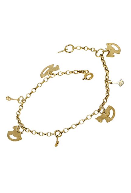 Pulsera de oro amarillo con fetiches 003_P49507-0