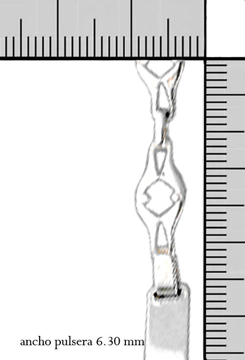 pulsera de plata con chapa para grabar eslabones estampados foto con medidas precio barato joyeria online