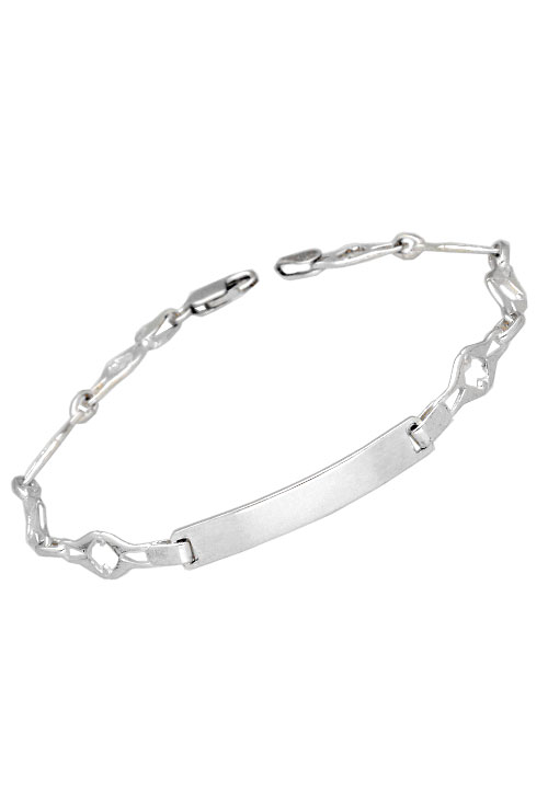 pulsera de plata con chapa para grabar eslabones estampados foto principal precio barato joyeria online