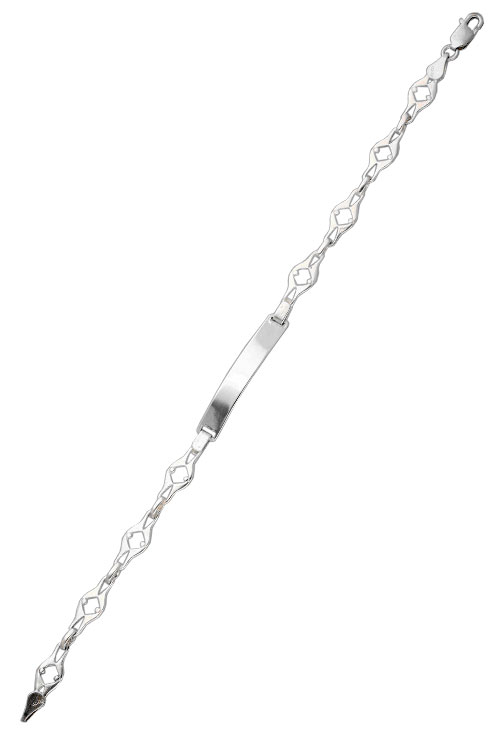 pulsera de plata con chapa para grabar eslabones estampados foto extendida precio barato joyeria online
