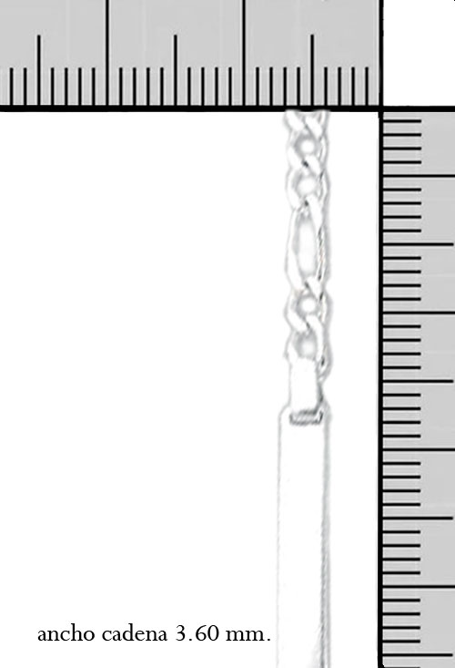 pulsera de plata con chapa para grabar vista con medidas 126_BP(1-3)100CH_M