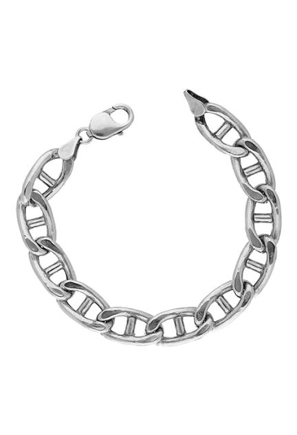 pulsera de plata para mujer cadena eslabones ancla vista cenital 126_ANCLAH300-20