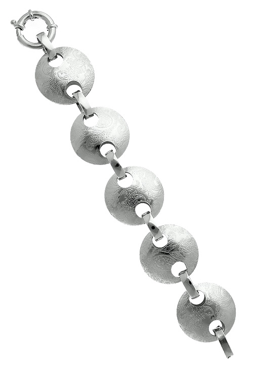 Pulsera plata arabescos 200_10184-1 pulsera de plata para mujer XXL eslabones forma circular con arabescos vista extendida 200_10184-1_03