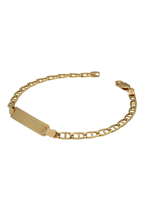 pulsera oro 18 kilates para mujer con chapa para grabar foto lateral precio barato joyeria online 038_LO-032-12-MY3_02