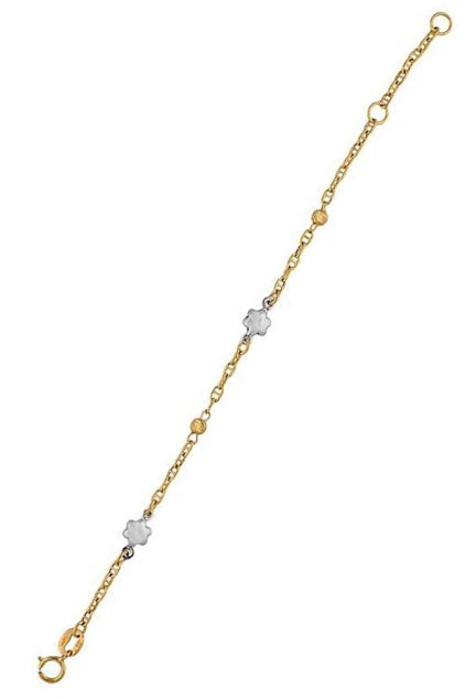 pulsera mujer oro bicolor 18 kilates cadena forzada eslabones ancla con entrepiezas foto extendida precio barato joyeria online 243_000-05800_03