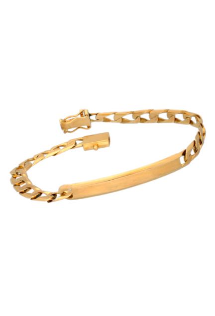 pulsera de hombre oro 18 kilates con chapa para grabar fotografia principal para para parrilla web el rubi joyeros