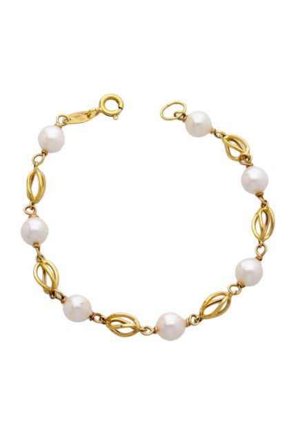 pulsera oro amarillo 18 ktes y perlas cultivadas foto principal