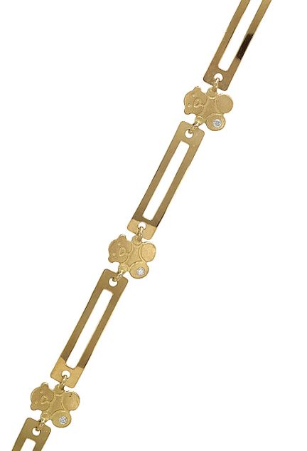 Pulsera oro 1ª ley 750 mmas. (18 k.) Señora eslabones entrepiezas oro amarillo rfcia.045_48306210-19