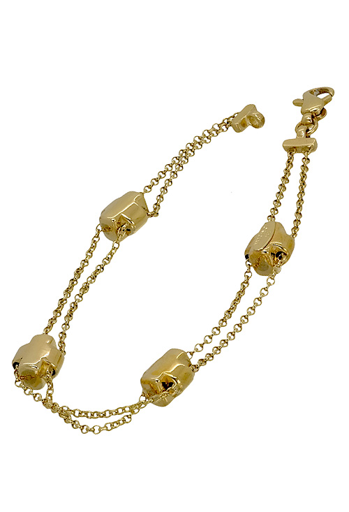 Pulsera mujer oro amarillo entrepiezas forma de cruz 18K 115_9-1B pulsera oro 18 kilates entrepiezas forma de cruz 115_9-1B