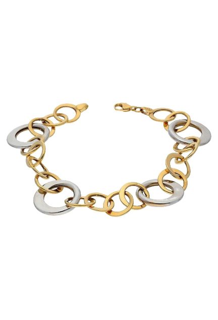 pulsera oro bicolor 18 kilates asas de diferente medidas vista normal 157_P0020_01