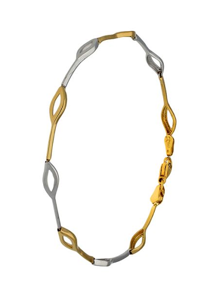 Pulsera oro 1ª ley 750 mmas. (18 k.) Señora eslabones estampada oro bicolor rfcia.157_P0026