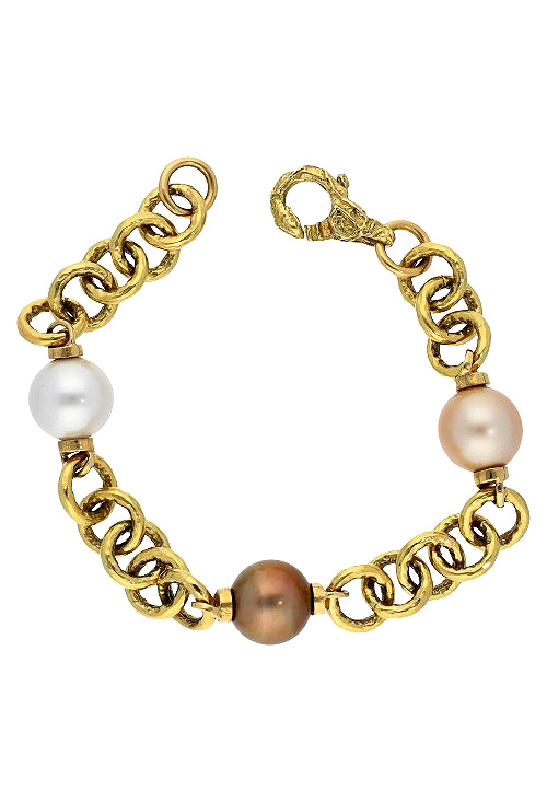 pulsera perlas cultivadas diferentes tonos y oro amarillo 18 ktes vista cenital 221_6089