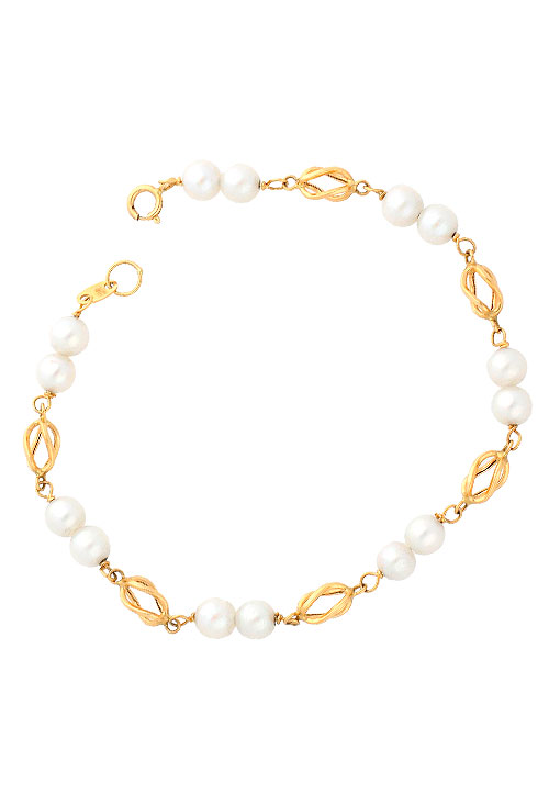 Pulsera perlas cultivadas y oro amarillo 18K 120_081 Pulsera oro 1ª ley 750 mmas. (18 k.) rfcia.120_081