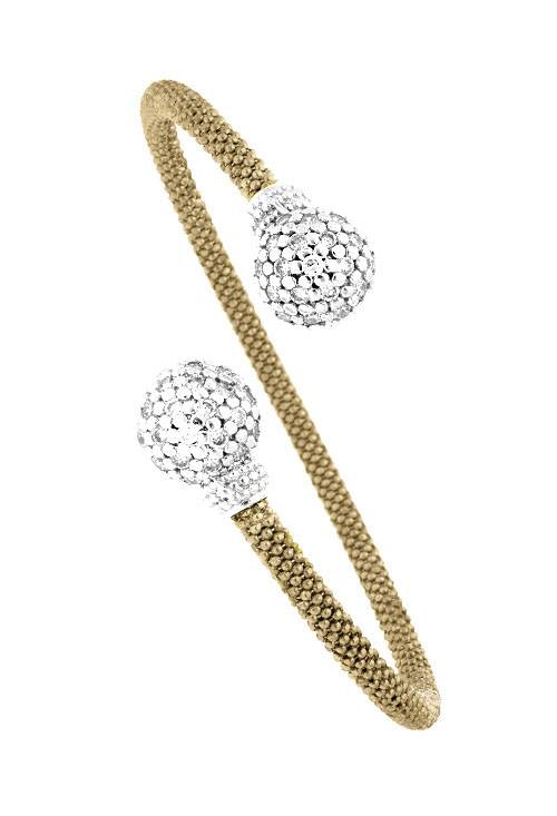 Pulsera rígida plata bicolor y cristales checos 200_A3085-AM pulsera plata bicolor rigida vista principal 200_A3085-AM_01