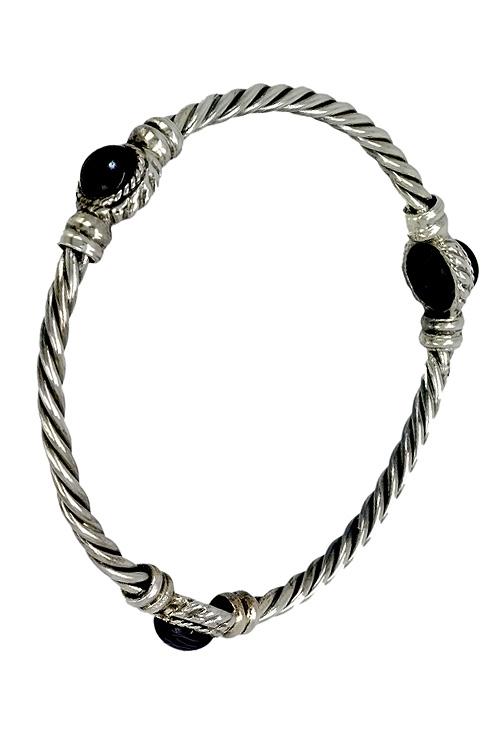 Pulsera plata con cuarzo ojo de aguila 097_E182-003-2 Pulsera plata con topacios 097_E182-003-2