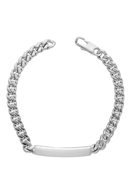 pulsera plata de ley con chapa para grabar vista desde arriba 126_BNL(4)200CH