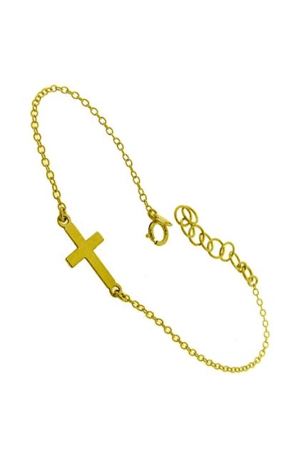 pulsera plata ley chapada motivo cruz latina 266-041154-2-1