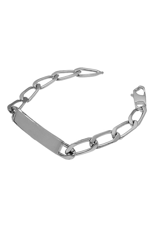 Pulsera plata con chapa para grabar 127_AG-BILBAO(4)SL220CH pulsera plata ley con chapa para grabar indicada para hombre vista lateral 126_BILBAO(4)SL220CH_02