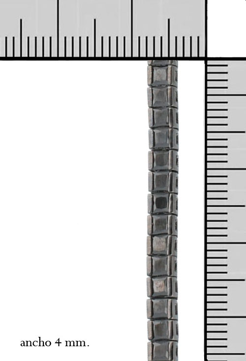 pulsera plata rodio negro y circones negros foto con medidas para parrilla web de joyeria online