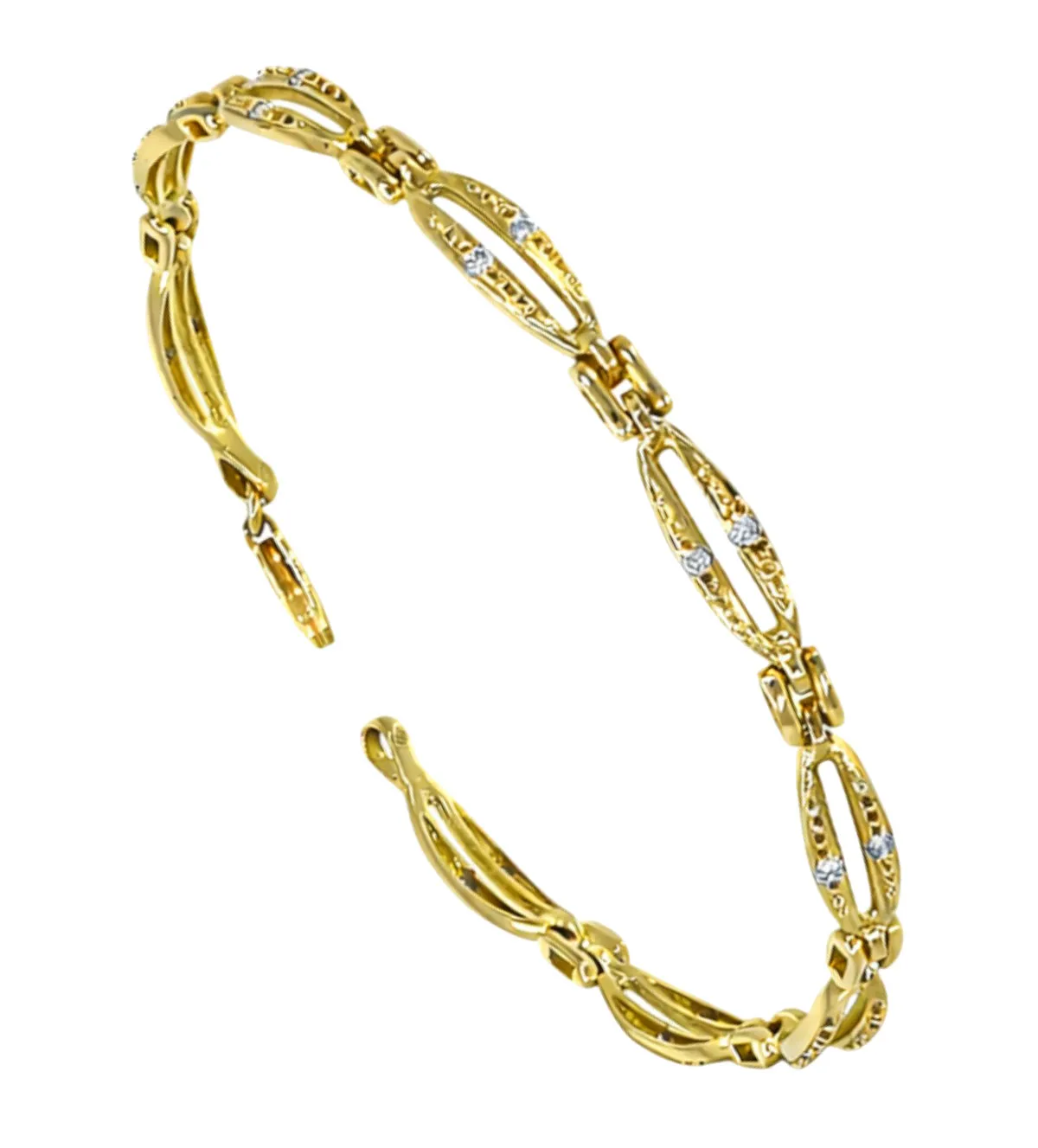 Pulsera de oro amarillo con diamantes 192_Z4543 pulserade oro 18k con diamantes naturales talla brillante 192_Z4543
