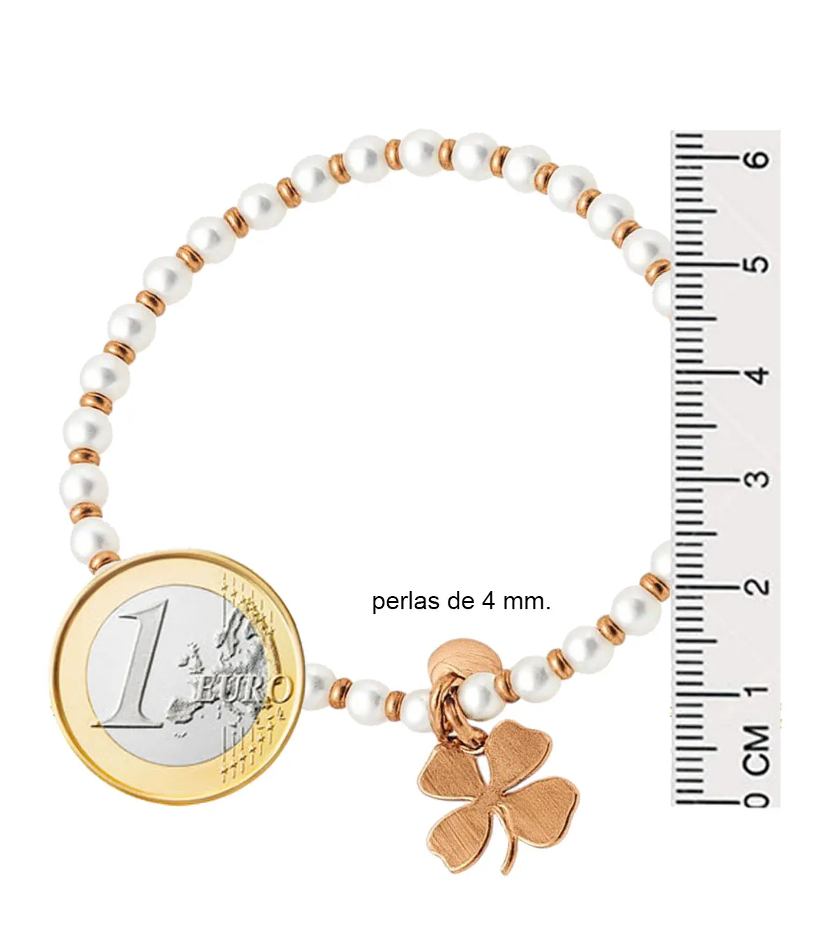 Pulsera de plata rosa y perlas motivo trébol 200_PPU2616 pulserade plata y perlas 200_ppu2616 vista medidas