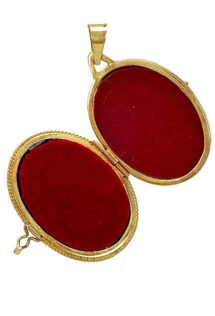 relicario oro amarillo 18k y nacar camafeo o portafotos 085_0112337 abierto