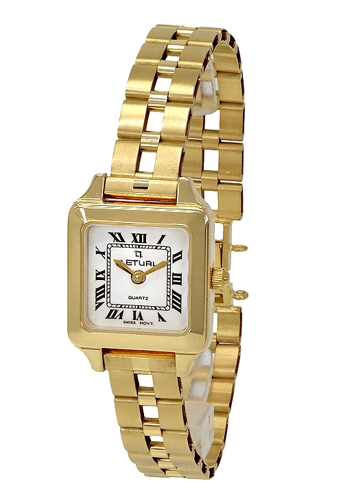 Reloj de oro 18 kilates marca LETUAL para mujer caja y pulsera en oro a precios baratos T-0118
