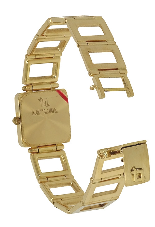 Reloj para mujer marca Letual caja y brazalete en oro de 18 kilates venta online 109_T-0140