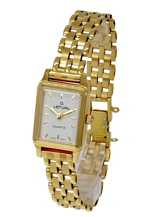 Reloj para mujer marca LETUAL caja y pulsera en oro 18K venta online a precios baratos 109_T-0129