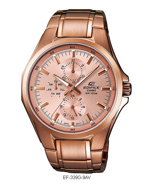 Diferencia entre bañado y chapado en oro Reloj Casio Edifice analógico multifunción chapado oro 075_EF-339G-9AV