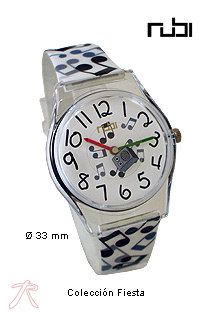 Reloj, pulsera analógico, mujer, cuarzo. Notas musicales. 403_403004-1 Relojes pulsera analogicos señora cuarzo rfcia.403_403004-1