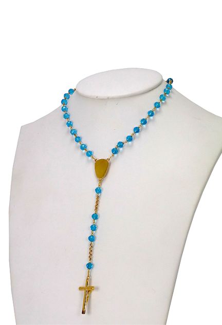 Rosario oro amarillo y cuarzos azules - foto 04 - rfcia 005_09413