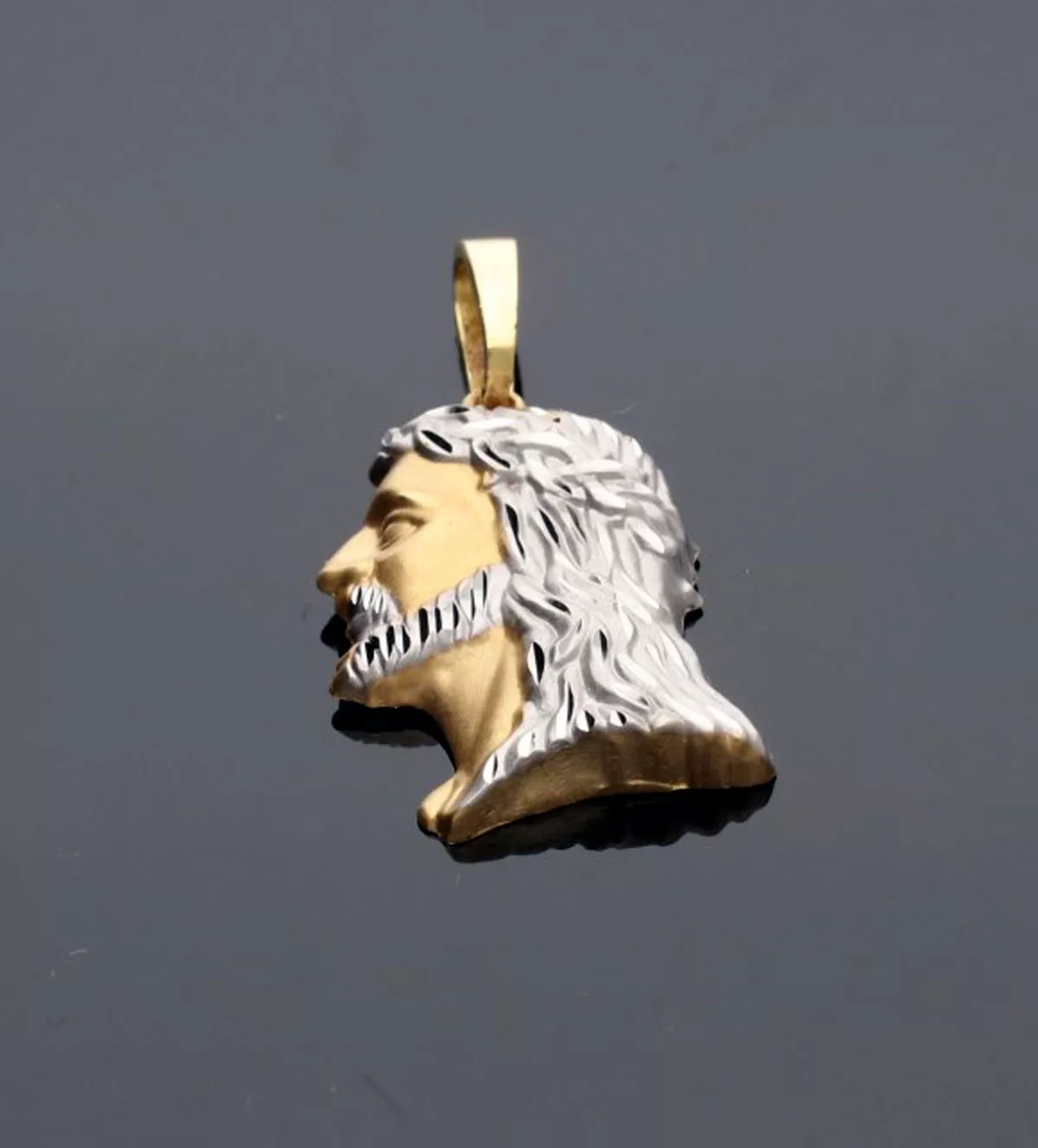 Medalla de oro 18K Santa Faz 157_M0003 santa faz oro bicolor 18k vista sin retoque