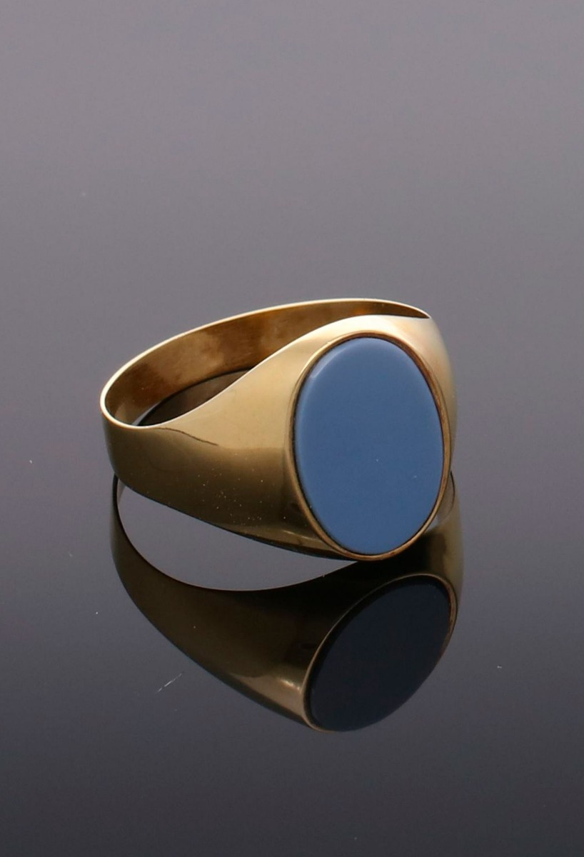 sello de oro amarillo 18 ktes agata bicolor para hombre vista sin retoque fondo negro 002_21-S_01