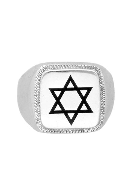 sello hombre plata ley estrella de david toma frontal
