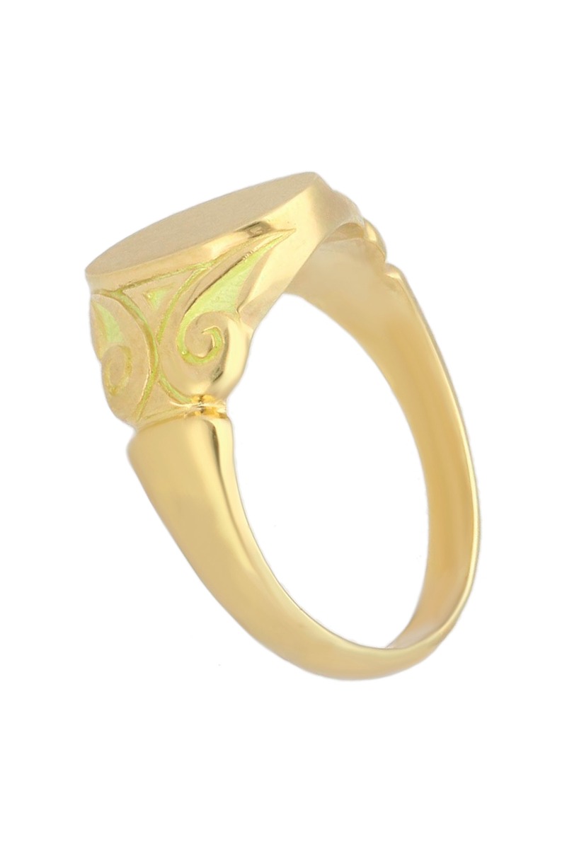 Anillo oro tipo sello para hombre oro 18K 081_00613 sello para hombre oro amarillo 18 kilates fotografia lateral 081_00613