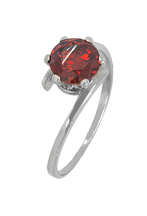 Solitario de oro blanco con brazo en tu y yo y simil de rubi en joyeria online al precio mas barato de internet lateral