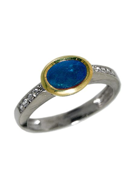 Sortija de oro bicolor 18 ktes con zafiro azul - foto 3 - rfcia.014_6523-0-ZF