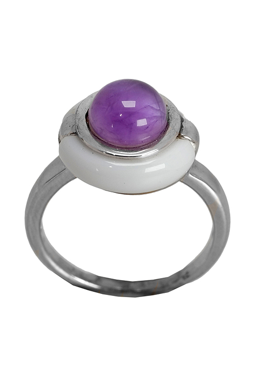 Sortija de plata con ágata blanca y amatista 004_RA2649 Sortija de plata de ley con agata blanca y amatista - foto 3 - rfcia.004_RA2649