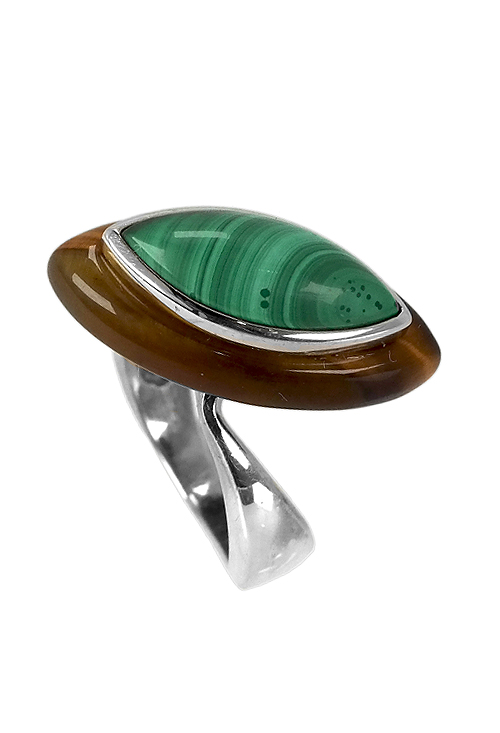 Sortija de plata ojo de tigre y malaquita 004_RA2622 Sortija de plata de ley, ojo de tigre y malaquita - foto 04 - rfcia 004_RA2622