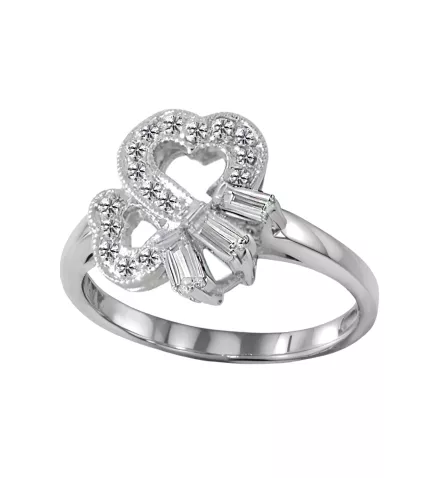 anillo oro y diamantes corazones enlazados