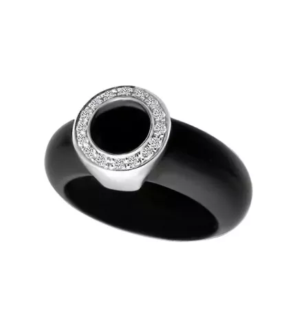 sortija de caucho oro blanco y diamantes motivo circular 133 4864 S 1