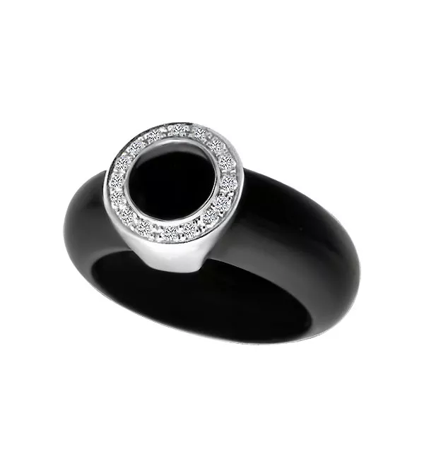 Anillo de oro 18k y caucho con diamantes "Nexus" Anillo de oro 18k y caucho con diamantes "Nexus" - Imagen 2