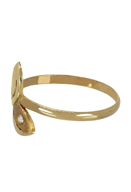 Sortija en oro amarillo para niñas, anillo de comunión con circonita146_Z3077-S venta online