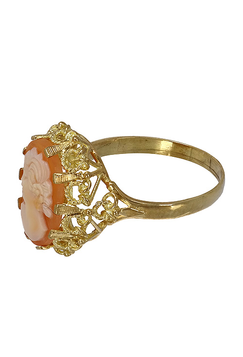 sortija oro amarillo 18 kilates con camafeo madona vista lateral precio especial barato joyeria online 036_0202_02