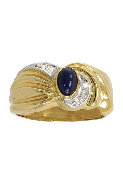 sortija oro amarillo 18 ktes con zafiro azul y diamantes vista principal precio muy barato 044_0547