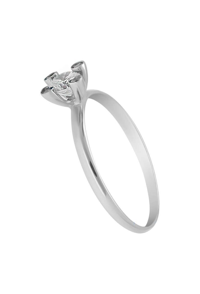 anillo oro blanco 18 ktes con circonitas fotografia de lado