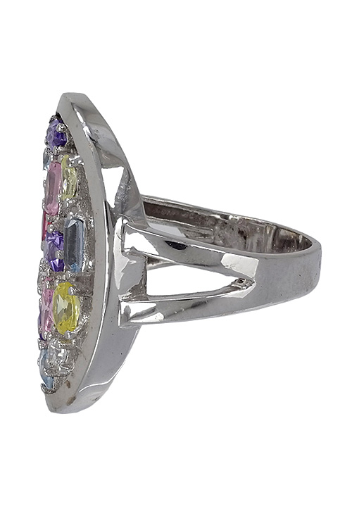 Conjunto oro blanco de pendientes y sortija con cuarzos de colores. 170_007792OB-ST Sortija oro blanco con cuarzos de color lateral 170_007792OB-ST_03